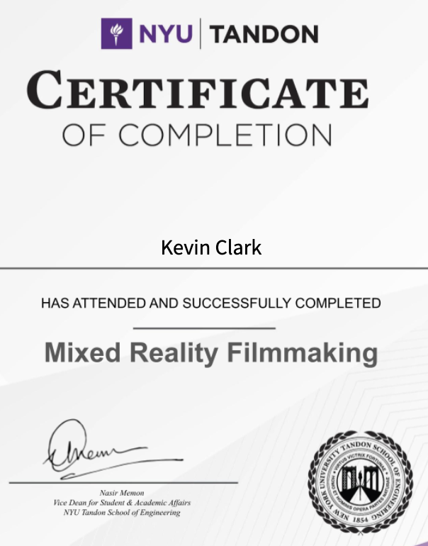 NYU Certificate
