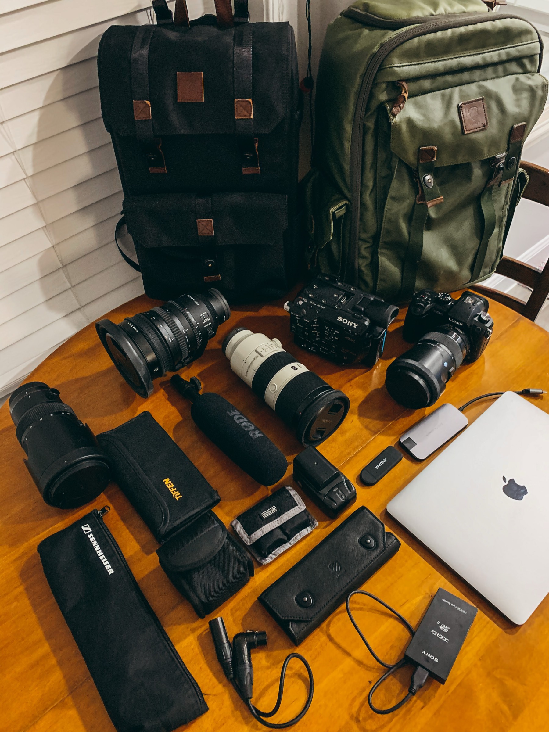 Camera gear flat lay
