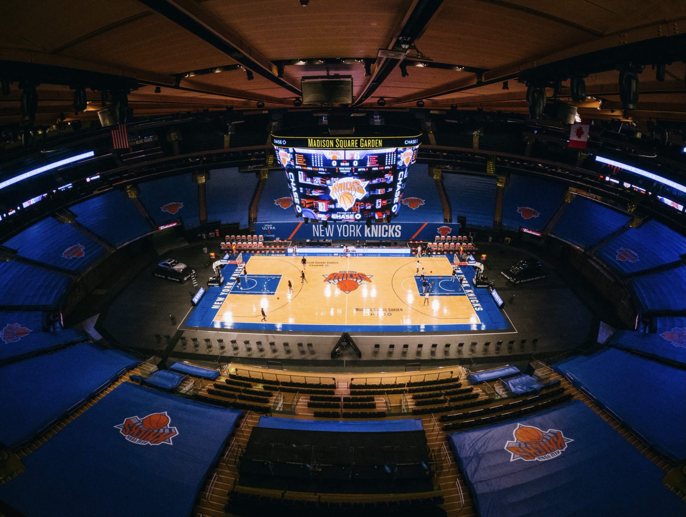 Wide shot of Madison Square Garden arena